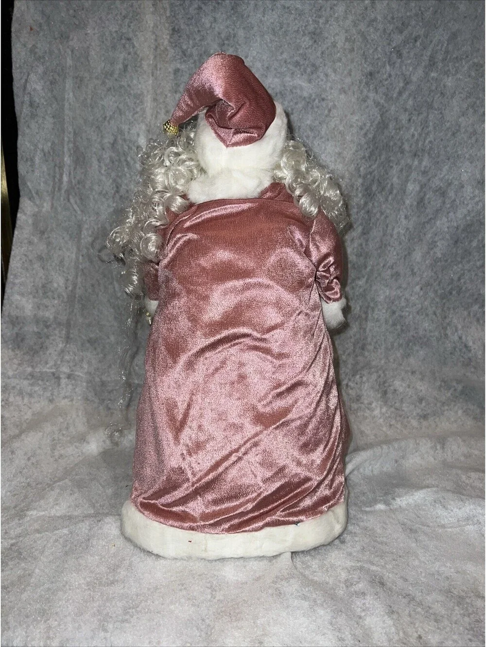 Victorian Pink Santa Claus Christmas Tree Topper or Table Topper 18”